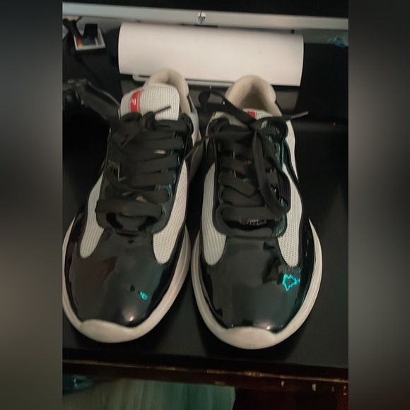 Selling Prada America's Cup Patent Leather & Technical Fabric Sneakers - Picture 1 of 3